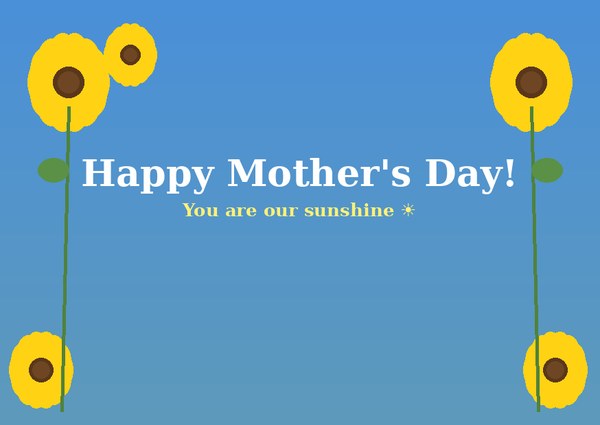 Bright sunflowers Mothers Day card – free printable