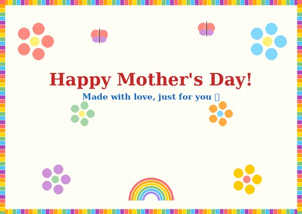 Childrens doodle style Mothers Day card – free printable