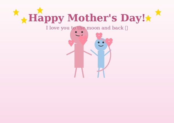 Cute cartoon Mothers Day card – printable free