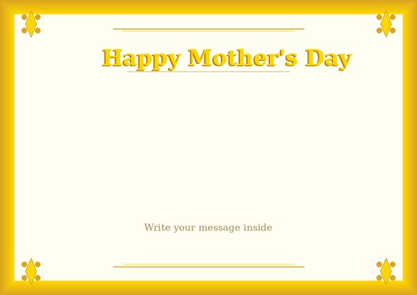 Gold foil effect Mothers Day card – blank printable
