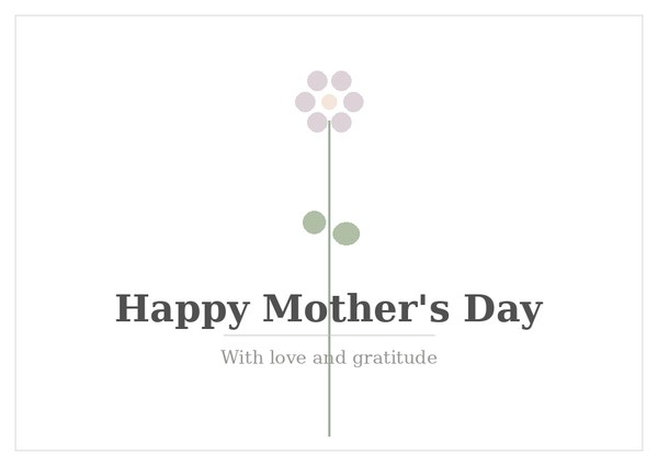 Modern minimalist Mothers Day card – printable