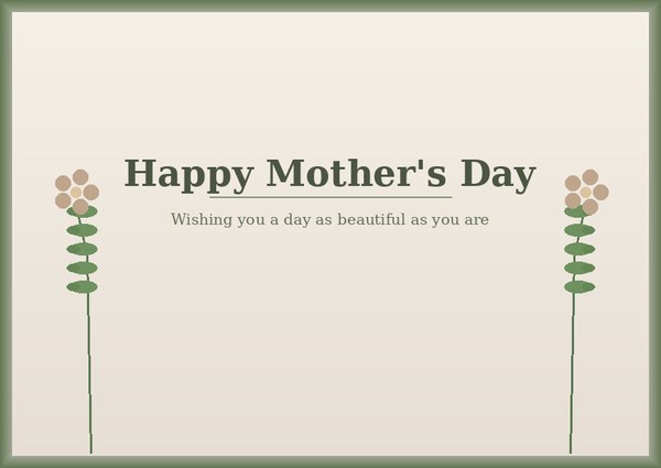 Vintage botanical Mothers Day card – free printable
