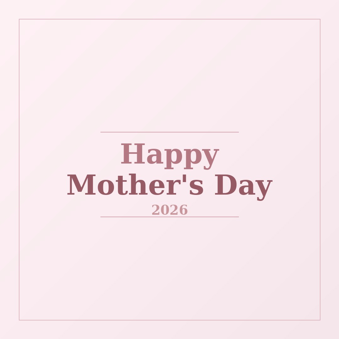 Minimalist Happy Mothers Day image with simple typography on a soft pastel background